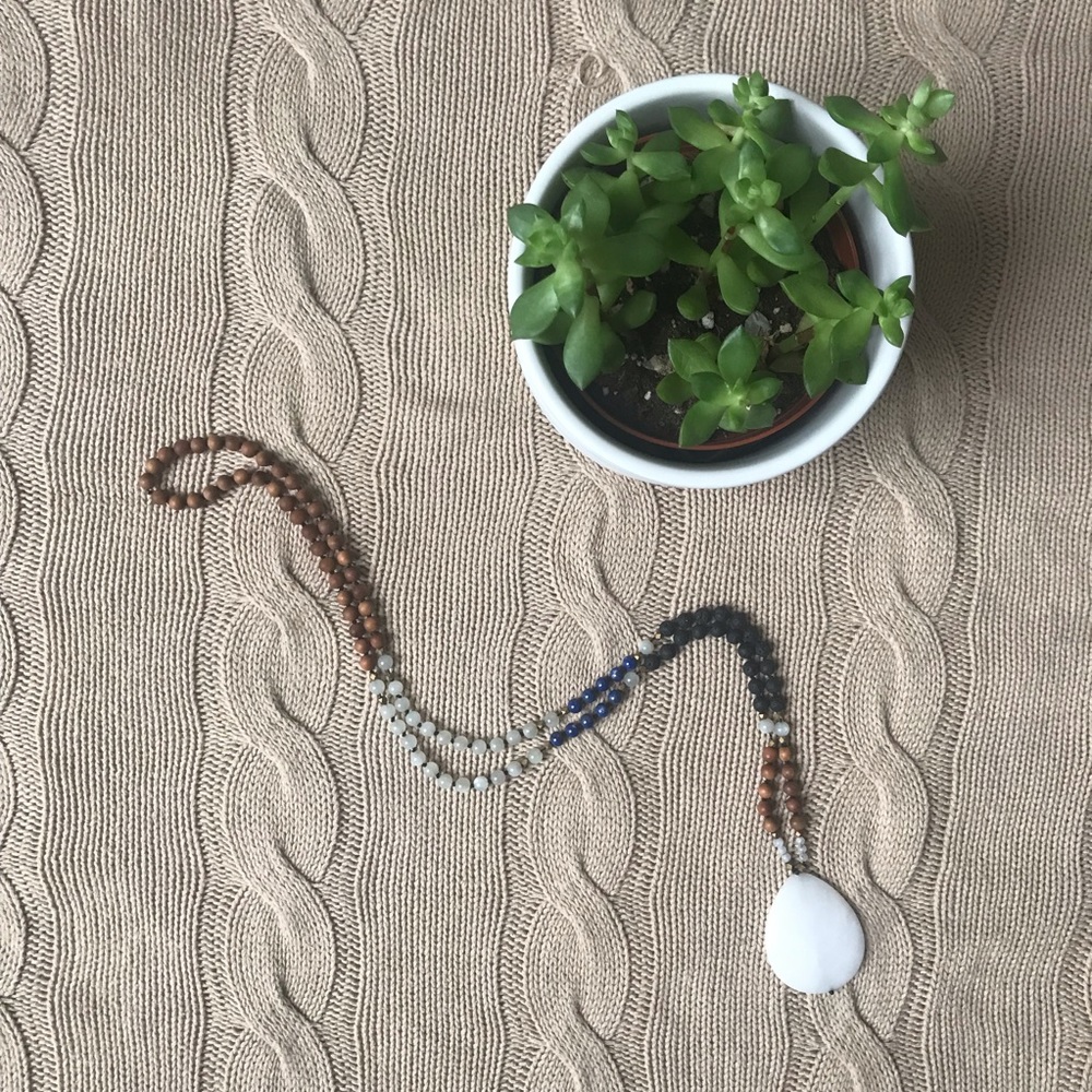 Mala necklace w/Jade pendant